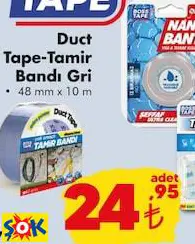 BOSS TAPE DUCT TAPE-TAMİR BANDI GRİ 48MMX10 M BOSS TAPE DUCT TAPE-TAMİR BANDI GRİ 48MMX10 M
